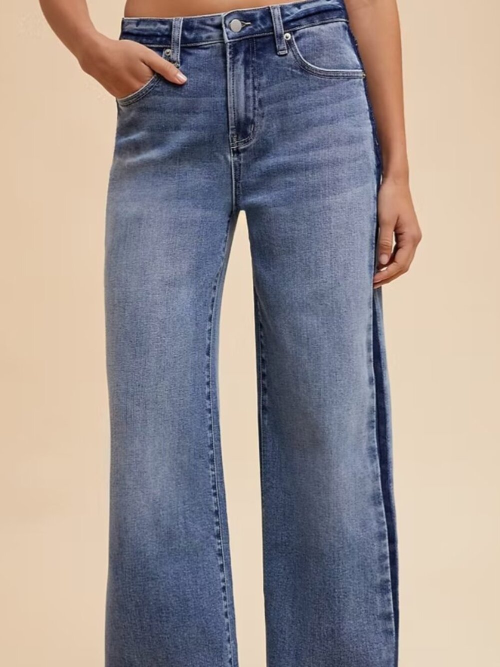 Side-Stripe Tuexdo Inspired Straight Leg Jeans